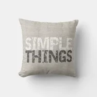 Simple Things Burlap ID184 Throw Pillow