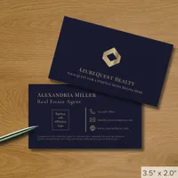 Blue Professional Luxury Two (2) Logo Business Card