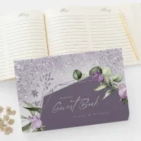 Floral Sparkles Wedding Mauve ID889  Guest Book