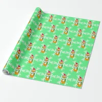 Woodland Creatures Fox and Snowflakes Christmas Wrapping Paper