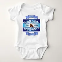 Marvelous Whimsical Blue Teddy Bear Personalize - Baby Bodysuit