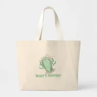 Funny Cute Milkshake illustrated Cartoon Motto Large Tote Bag