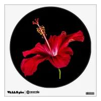 Red Hibiscus Flower Side View Wall Sticker