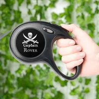 Personalized Pirate Captain Retractable Pet Leash