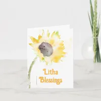 Yellow Sunflower in Vase Litha Summer Solstice Card