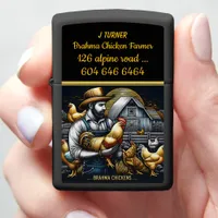 Brahma Farmer Cares for His Flock Zippo Lighter