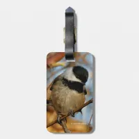 Cute Hopeful Black-Capped Chickadee Songbird Luggage Tag