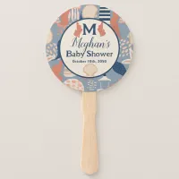 Baby on Board Nautical Baby Boy Shower  Hand Fan