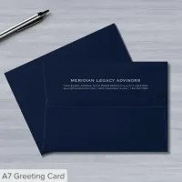 Simple Navy Blue Typographic Envelope