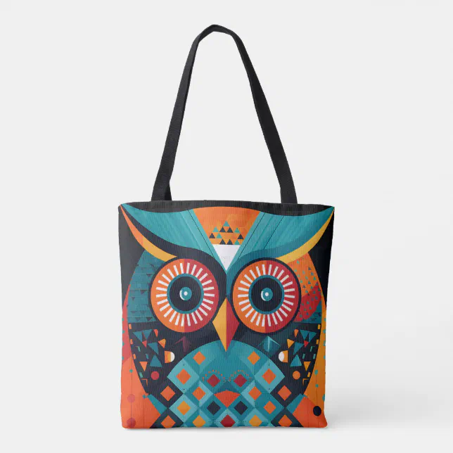 Geometric Owl Art Multicolor