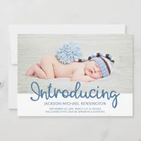 Script Introducing Baby Photo Birth Announcement