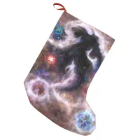 A Captivating Abstract Galactic Nebula Small Christmas Stocking