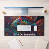 Vibrant Ocean Life: Colorful Fish Swimming  Desk Mat