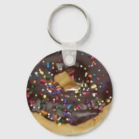 Chocolate Donut with Sprinkles Key Chain