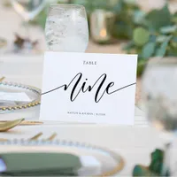 Modern Wedding Table Numbers Calligraphy - 9