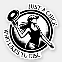 Personalized female Disc Golf  Sticker