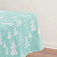 Teal Christmas Tree Pattern#6 ID1009 Tablecloth