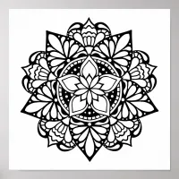 Adult Coloring Mandala Poster