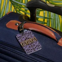 Goth Purple Ornament With Skull Luggage Tag