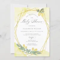 Boho Script Lemon Citrus Summer Baby Shower Invitation