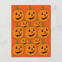 Happy Jack o Lantern Cartoon Pattern Postcard