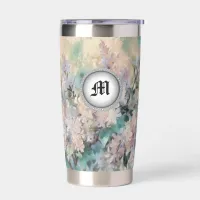 *~ Vintage Victorian  Floral Monogram Lilac AP84 Insulated Tumbler