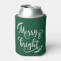 merry and bright Christmas Holiday Can Cooler