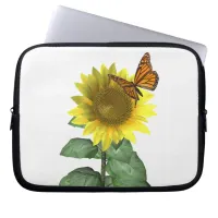 Pretty Sunflower and Butterfly Laptop Sleeve