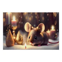 Cute mouse celebrates Christmas  Poster