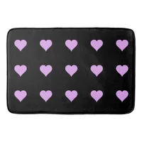 Goth Black and Pink Heart Design Bath Mat