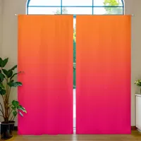 Bright Orange and Pink Gradient Blackout Curtains