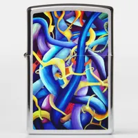 Contemporary Blue Abstract - Depth Illusion Zippo Lighter