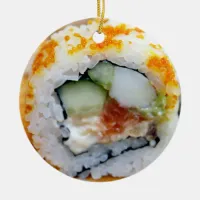 Wishing you a Rice Christmas Funny Sushi Ceramic Ornament