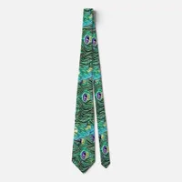 Peacock feathers, abstract - pattern in acrylic  neck tie