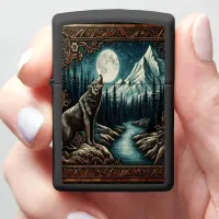 Wolf's Moonlit Howl Zippo Lighter