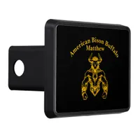 Gold Bold Bison Graphic Design Hitch Cover