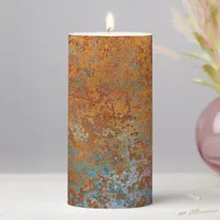 Rusty, Verdigris, Grunge Steampunk  Pillar Candle