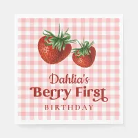 Strawberry 1st Birthday Berry First Birthday Napkins