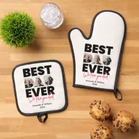 Best Dad Ever | Father's Day | White Oven Mitt & Pot Holder Set
