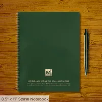 Custom Dark Green Gold Monogram Notebook