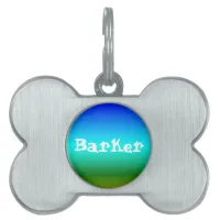 Sea and Sky Blue and Green Gradient Pet Tag