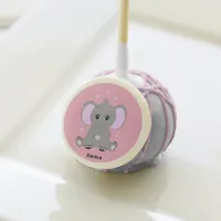 Cute baby elephant in pink for girls   cake pops