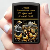 Cochin Farmer With Golden Chickens Zippo Lighter