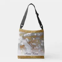 *~* Gold Glitter Copper Gold Glitter Abstract Crossbody Bag