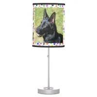 German Shepherd, Autumn, 3 Pics & Paw Prints, ZKA Table Lamp
