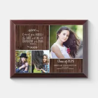 Rustic Christian Graduation Bible Verse Award Plaque