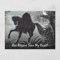 Funny Headless Horseman Has Anyone Seen My Head Postcard