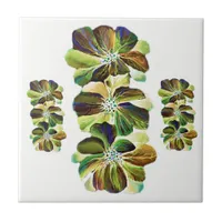 Delphinium  flowers painting tile