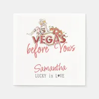 Vegas Before Vows Casino Lucky Modern Bachelorette Napkins