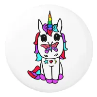 Rainbow Unicorn Ceramic Knob